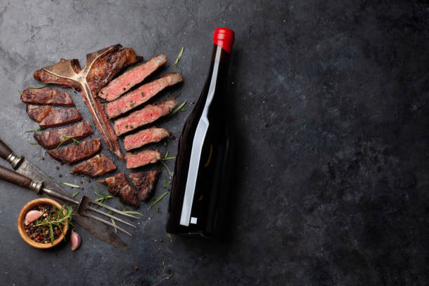 istock Grilled porterhouse beef steak. Sliced T-bone 1362893373