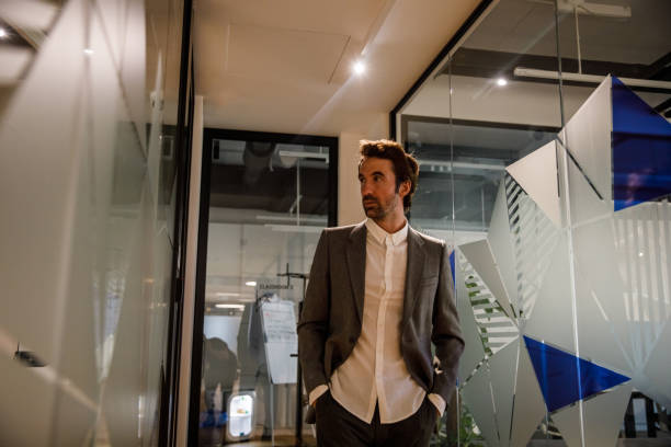 istock Businessman going to a meeting, contemplating project ideas 1362893657