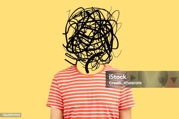 Frustrated Man With Nervous Problem Feel Anxiety And Confusion Of Thoughts Stock Photo - Download Image Now