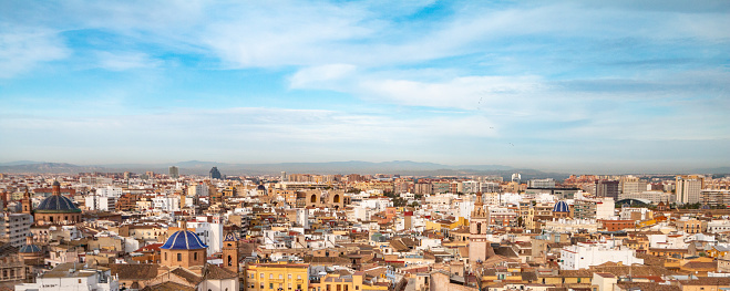 Granada, Spain- October 25, 2022:  The drone aerial view of famous Alhambra de Granada, Andalusia, Spain. The Alhambra is a palace and fortress complex located in Granada.