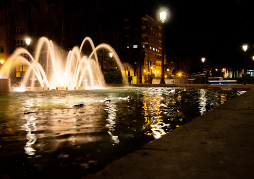 Fountain at Plaça de l'Armada Espanyola in Valencia, Spain