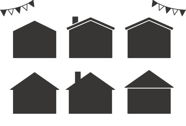 Illustration set of a simple house frame. Templates, banner backgrounds, design materials. Real estate illustration. EPS data is CMYK color, JPG or PNG data is RGB color. Illustration set of a simple house frame. Templates, banner backgrounds, design materials. Real estate illustration. マーケティング stock illustrations