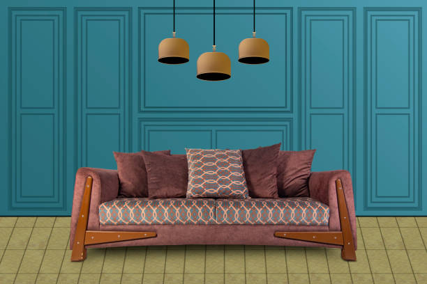 istock Luxury and comfortable sofa closeup in living room 1362911556