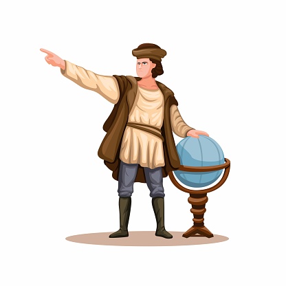 Christopher Columbus character figure vector