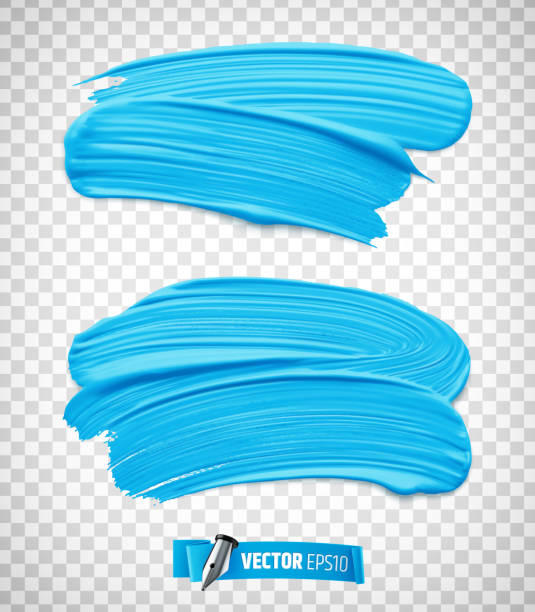 vektor realistische pinselstriche - artists materials stock-grafiken, -clipart, -cartoons und -symbole