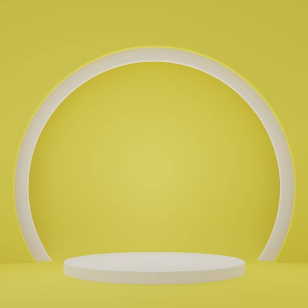 istock Product Stand in yellow room ,Studio Scene For Product ,minimal design,3D rendering 1362914315