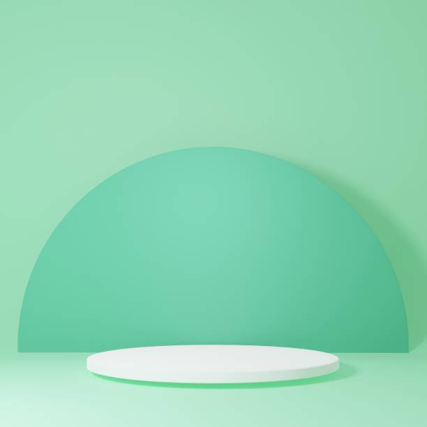 istock Product Stand in green room ,Studio Scene For Product ,minimal design,3D rendering 1362914342