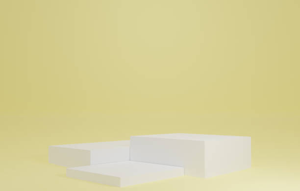 istock Product Stand in yellow room ,Studio Scene For Product ,minimal design,3D rendering 1362914865