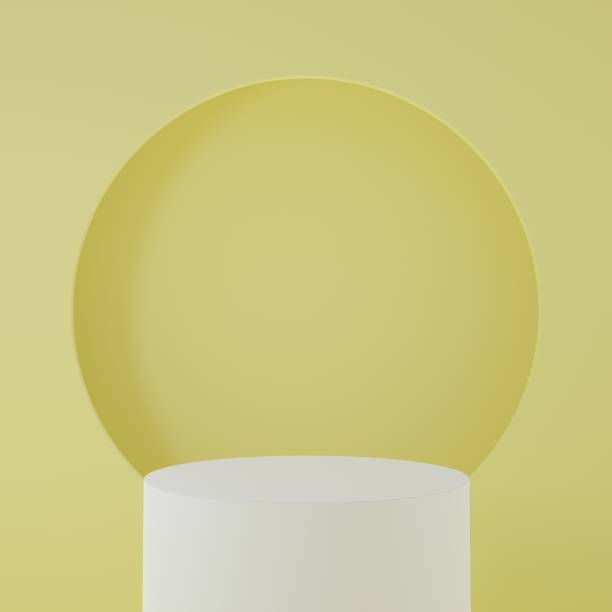 istock Product Stand in yellow room ,Studio Scene For Product ,minimal design,3D rendering 1362914867