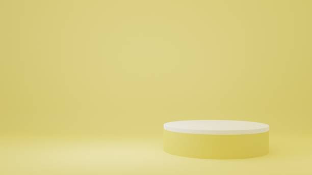 istock Product Stand in yellow room ,Studio Scene For Product ,minimal design,3D rendering 1362914942