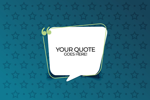 Vector quote template trendy style stock illustration on abstract background