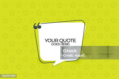 istock Vector quote template trendy style stock illustration on abstract background 1362921309