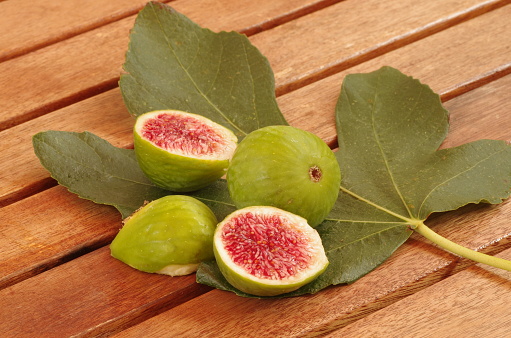 Sweet red figs in close-up