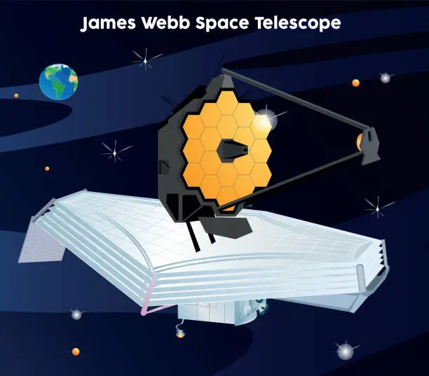 Vector illustration of james webb telescope