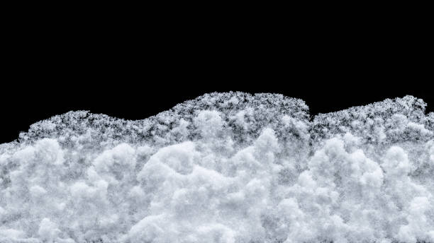 istock Realistic snow border isolated on black background 1362942490
