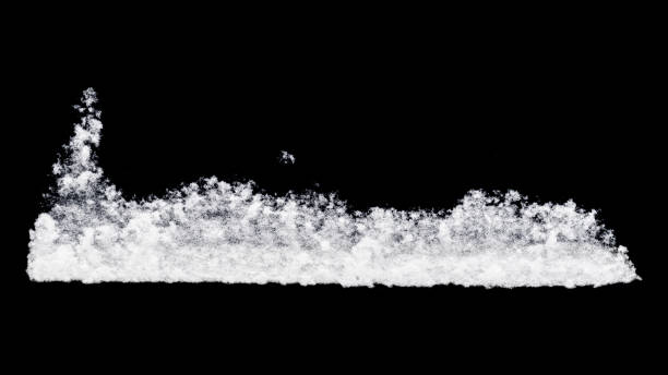 istock Snow border isolated on black 1362942527