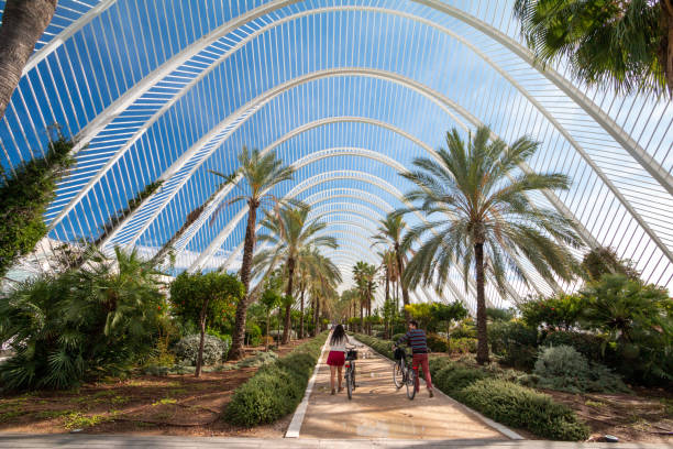 l’umbracle à la cité des arts et des sciences (ciudad de las artes y las ciencias) à valence, espagne - valencia province valencia european culture ciutat de les arts i les ciencies photos et images de collection