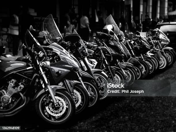 Linear Stock Photo - Download Image Now - Motorcycle, In A Row, Motor Scooter