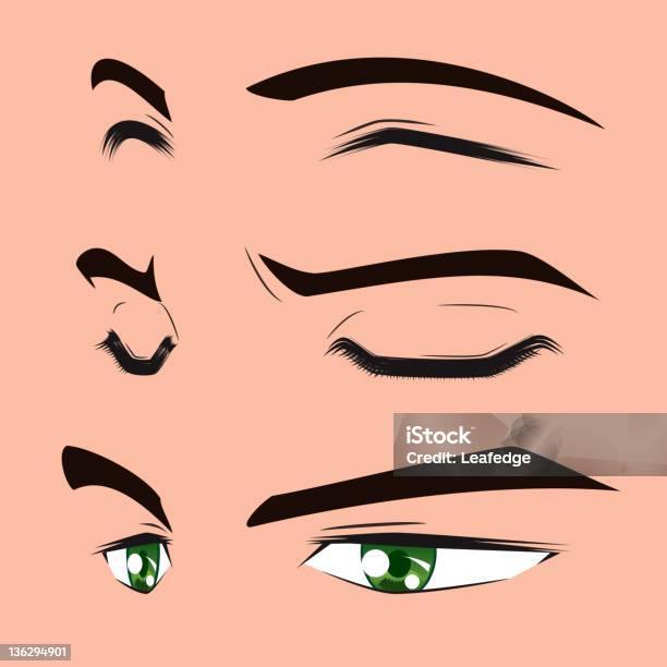Option Parts Eyes Stock Illustration - Download Image Now - Japan, Adult, Anthropomorphic Smiley Face