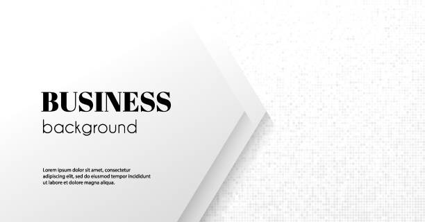 White abstract vector business banner. Minimal background with arrow and copy space for text. Facebook cover, social media header vector art illustration