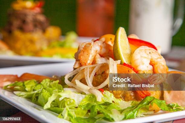 Shrimp Mofongo Stock Photo - Download Image Now - Seafood, Food, Plantain