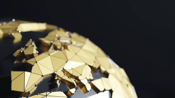 istock Abstract polygonal planet Earth western Europe on a foreground 1362951847