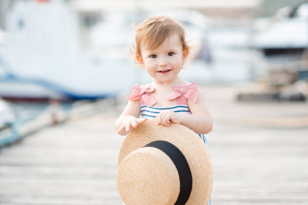 istock Pretty kid girl over sea 1362951976