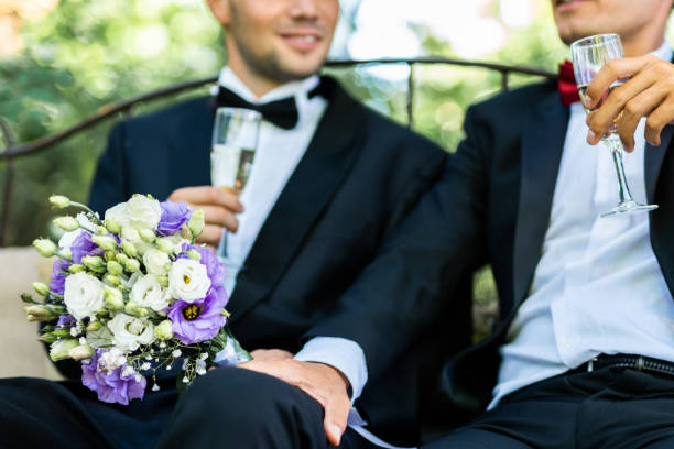 istock Gay couple celebrating their wedding 1362952905