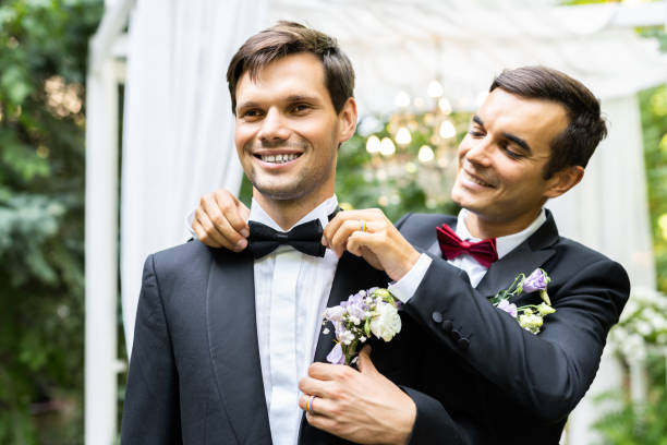 istock Gay couple celebrating their wedding 1362952958