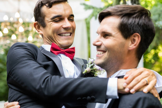 istock Gay couple celebrating their wedding 1362953371