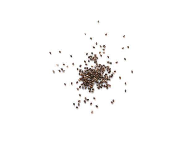 istock Chia seeds isolated on white background 1362953397