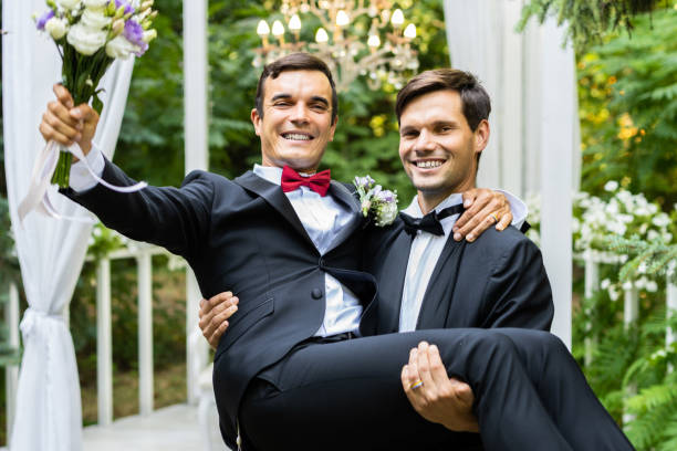 istock Gay couple celebrating their wedding 1362953445
