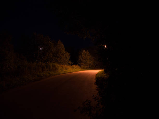 istock Scary road in dark night going nowhere. Copy space 1362953450