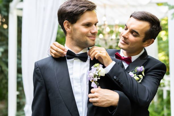 istock Gay couple celebrating their wedding 1362953641