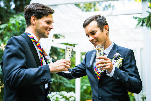 istock Gay couple celebrating their wedding 1362954337