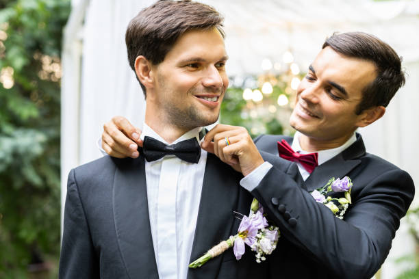 istock Gay couple celebrating their wedding 1362954450
