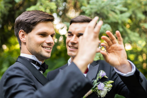 istock Gay couple celebrating their wedding 1362954481