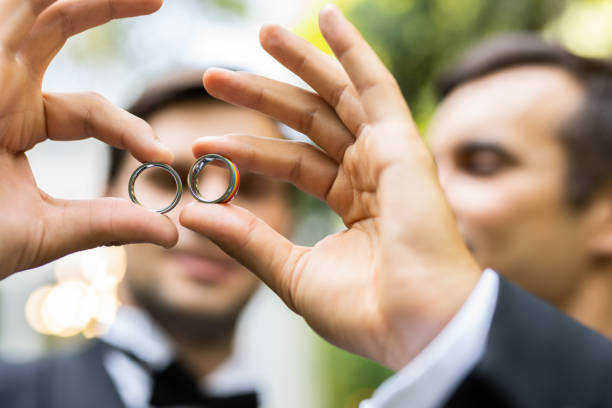 istock Gay couple celebrating their wedding 1362955004