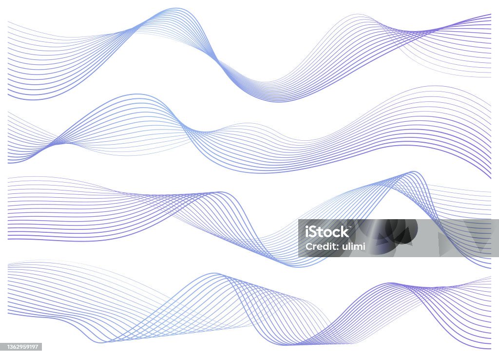 Абстрактные графические волны - Векторная графика В ряд роялти-фри