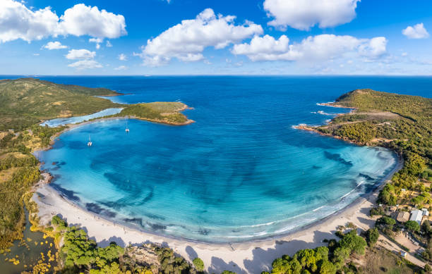 istock Aerial view with Baie de Rondinara in Corsica 1362960366