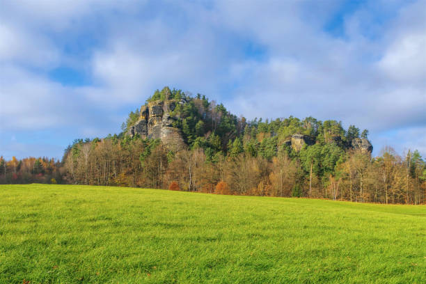 istock mountain Rauenstein in Elbe Sandstone Mountains, Germany 1362961433