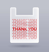 istock Plastic Bag with Thank You Message 1362962787