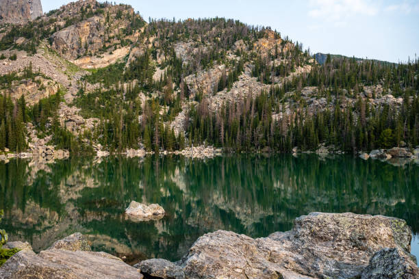 istock Haiyaha Lake Reflects The Mountainside Trees 1362970447
