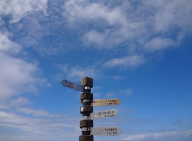 istock Sign with city distances 1362972740