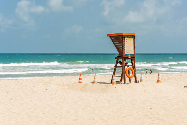 istock Lifeguard station on deserted beach 1362973860