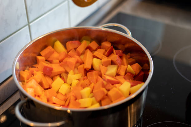 istock Preparation of a pumpkin puree soup in a pan 1362975424
