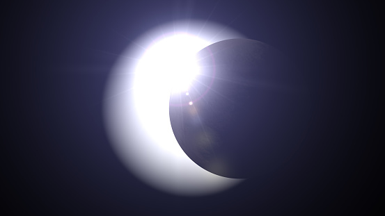 Detailed image of solar eclipse. You can see the animation movie of this image from my iStock video portfolio. Video number: 1362267919