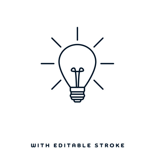 Idea Marketing Vector Icon Design Idea marketing concept graphic design can be used as icon representations. The vector illustration is line style, pixel perfect, suitable for web and print with editable linear strokes. drawing of metaphor stock illustrations