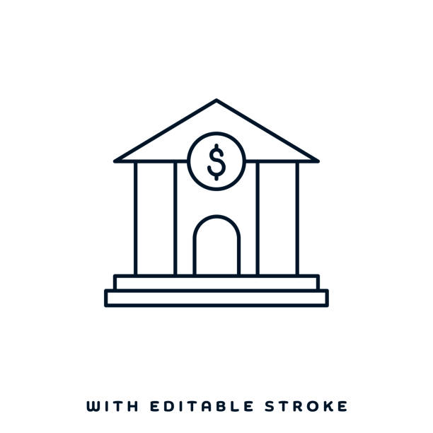 дизайн векторной иконки национального центрального банка - federal reserve stock illustrations