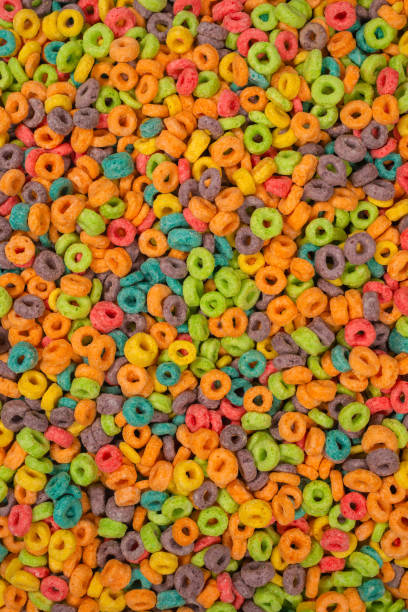 istock Sweet multicolored flakes, cereal loops. 1362977460